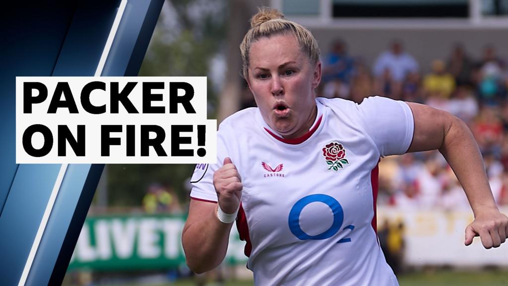 England's Packer Scores 4 Tries, Nears All-Time Record
