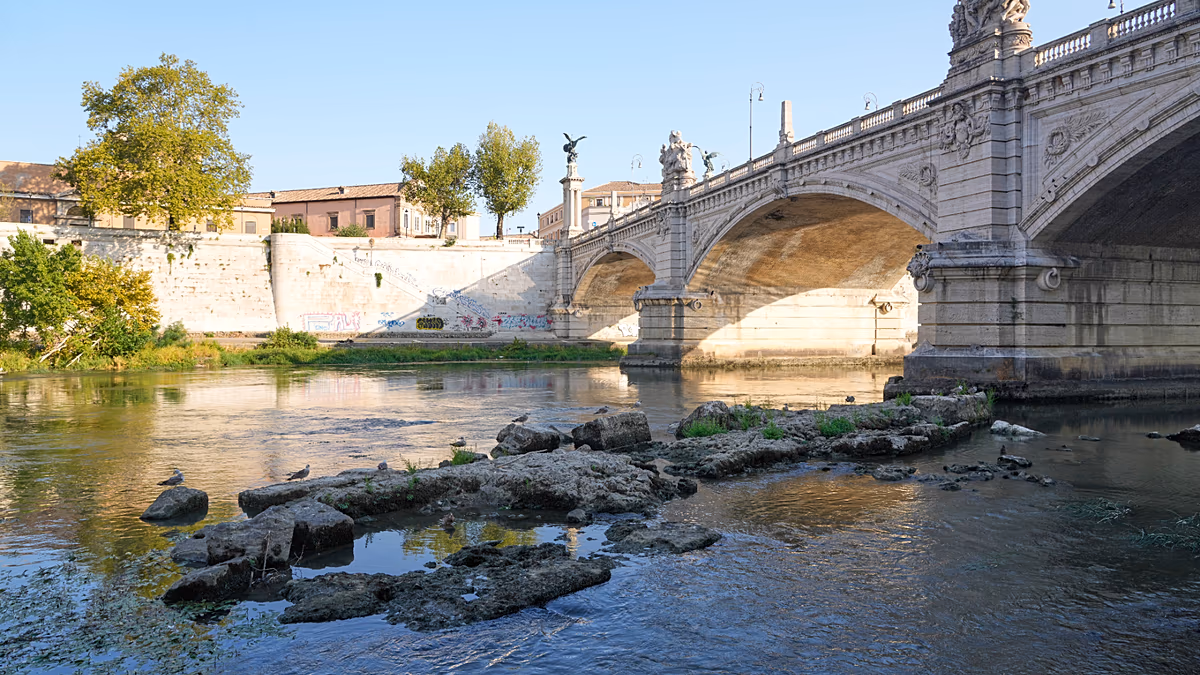 Rome Drought Reveals 2,000-Year-Old Roman Bridge