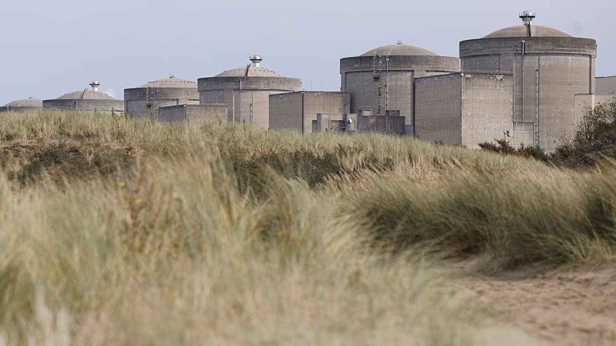 Aerial view of Gravelines nuclear power station on the northern coast of France