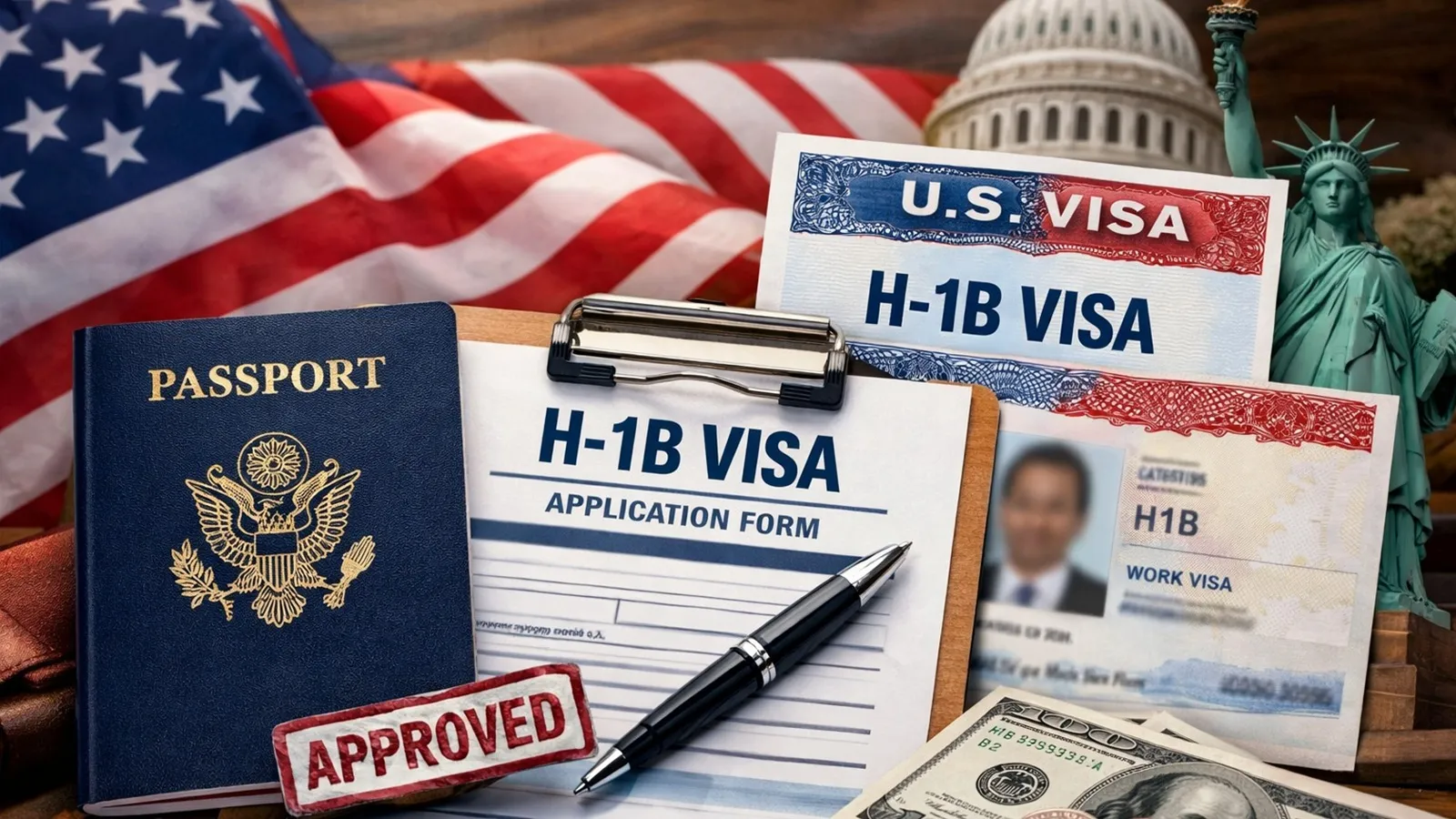 Hopeful Indian family reviewing immigration documents together at home in America