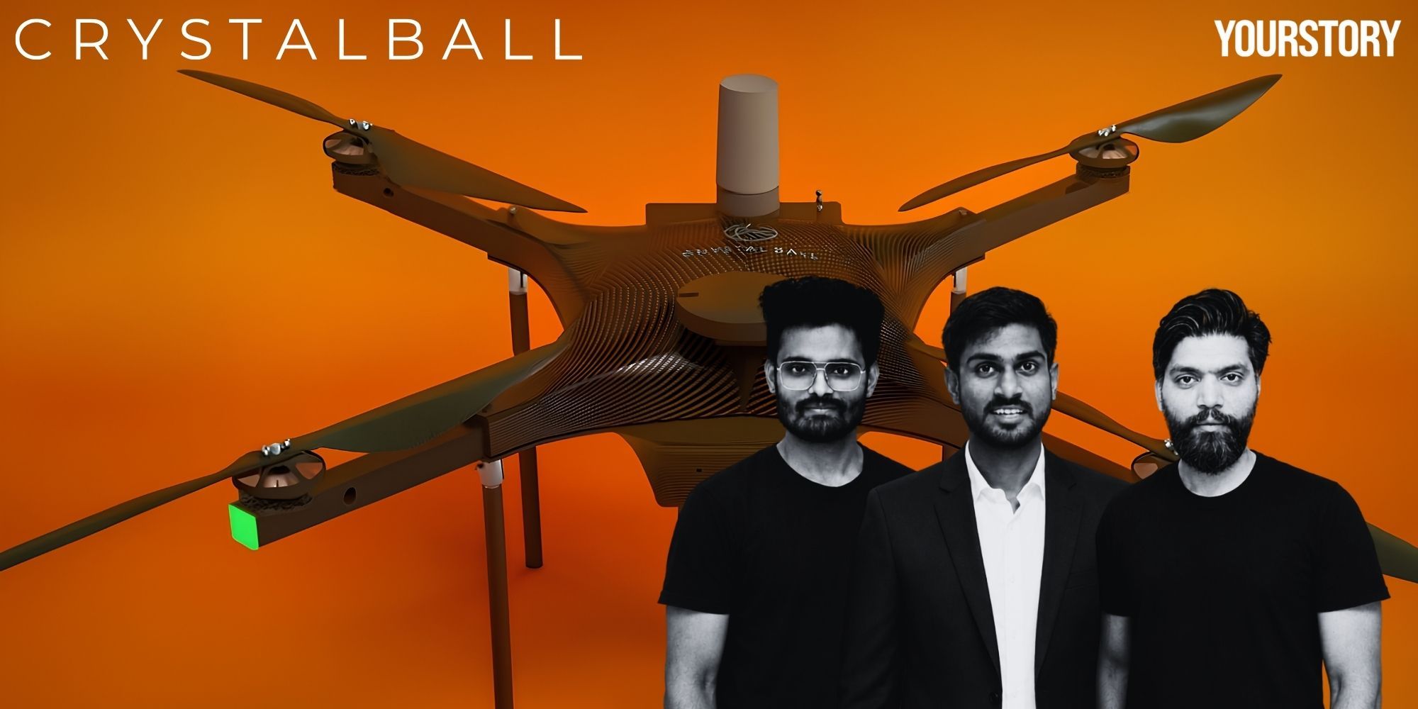 CrystalBall Model V mapping drone in flight with camera equipment attached