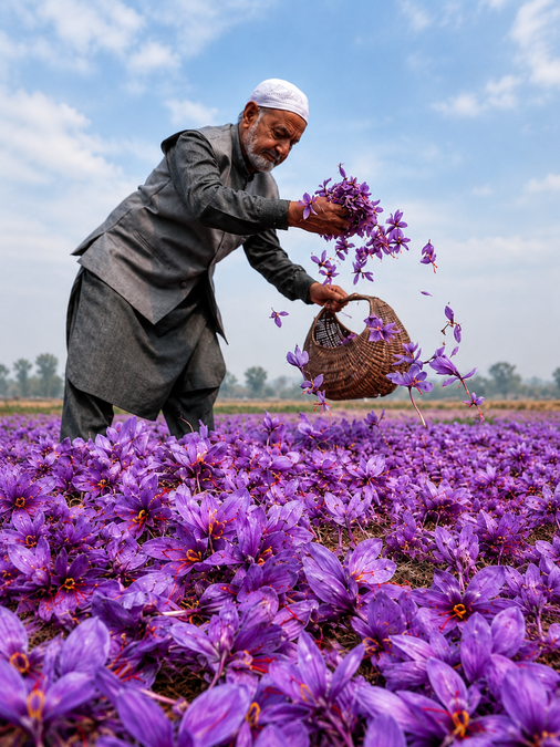 Kashmir's Autumn Magic: 150,000 Blooms for 1 Kg of Saffron