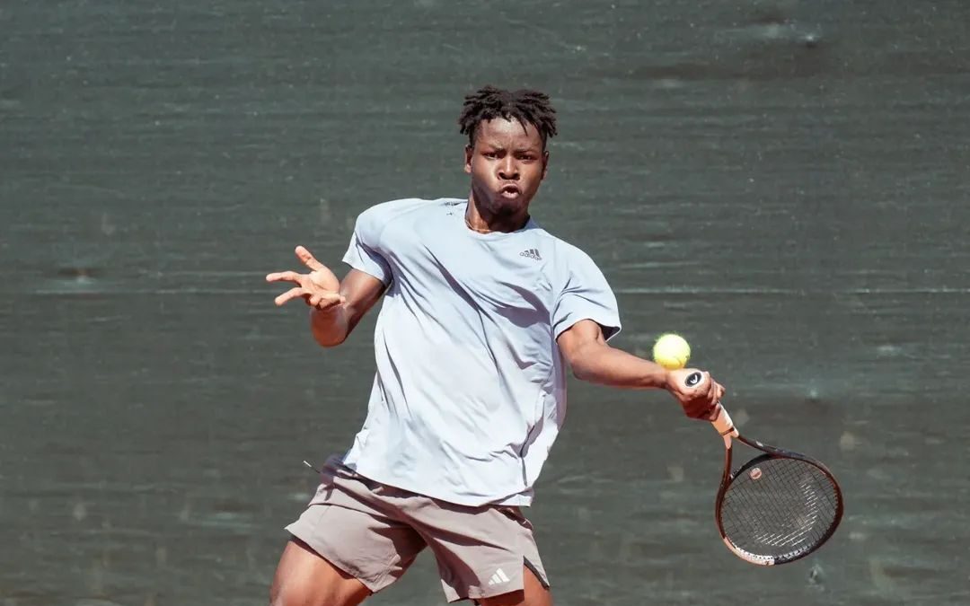 Young Nigerian tennis player Oluwaseun Ogunsakin competing at US Open Junior Championships