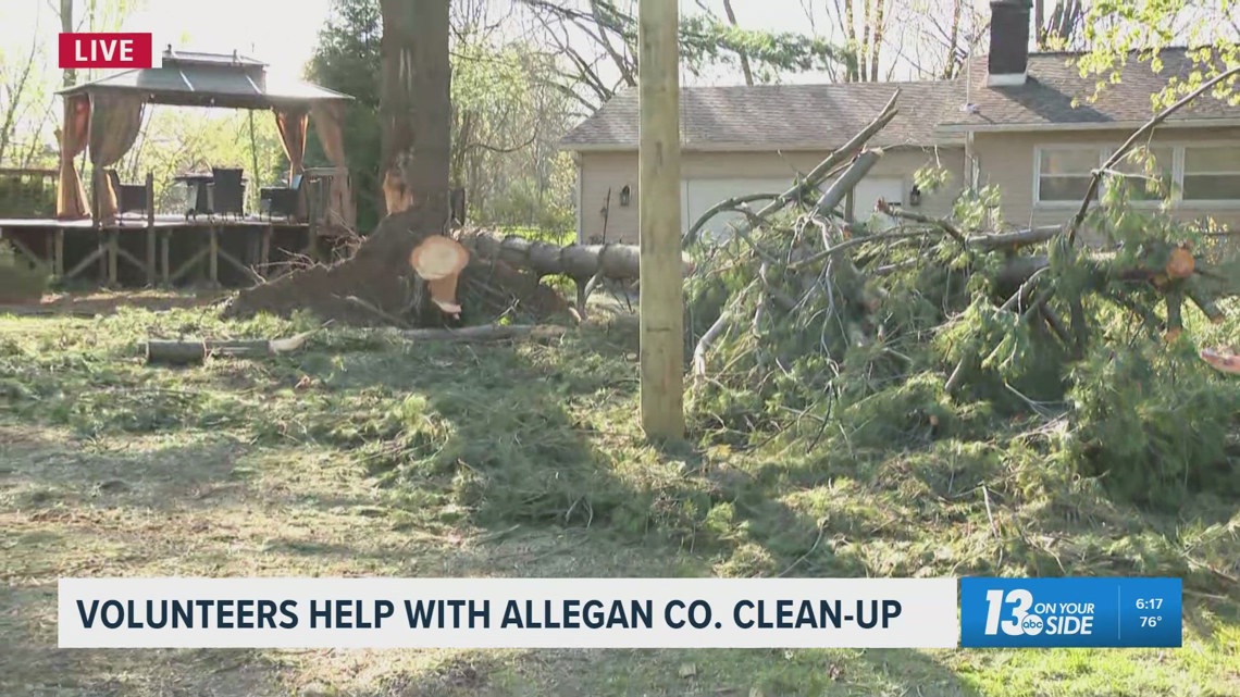 Volunteers Rally in Allegan County After Tornado Damage
