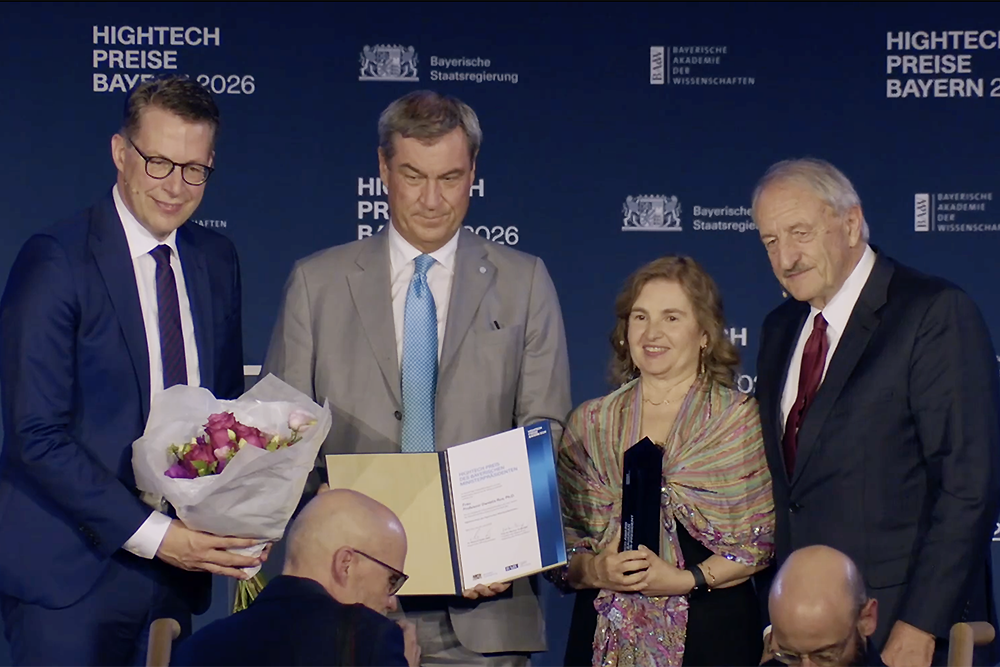 Daniela Rus receiving the 2026 Bavarian High-Tech Prize at Munich ceremony