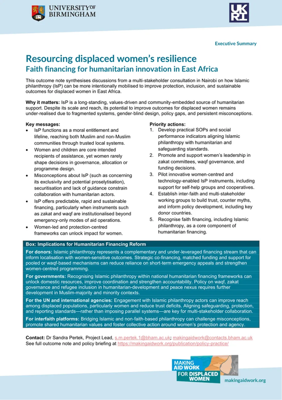 East Africa Taps Faith Financing to Help Displaced Women