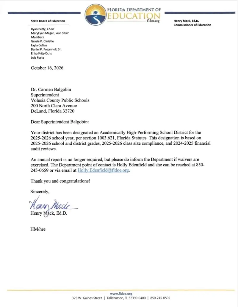 Florida's Volusia County Schools Earns Top State Honor - Image 3