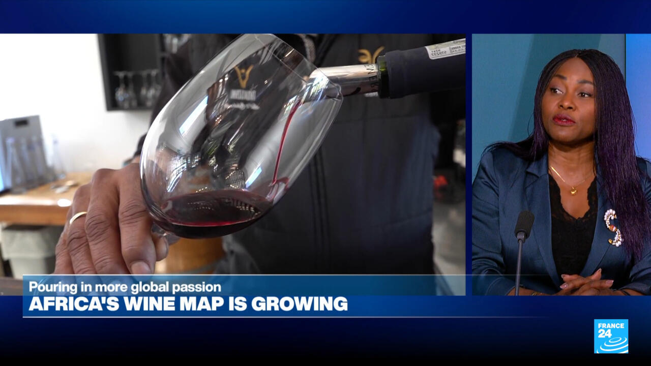 Wine glasses raised in toast at African gathering celebrating emerging market growth