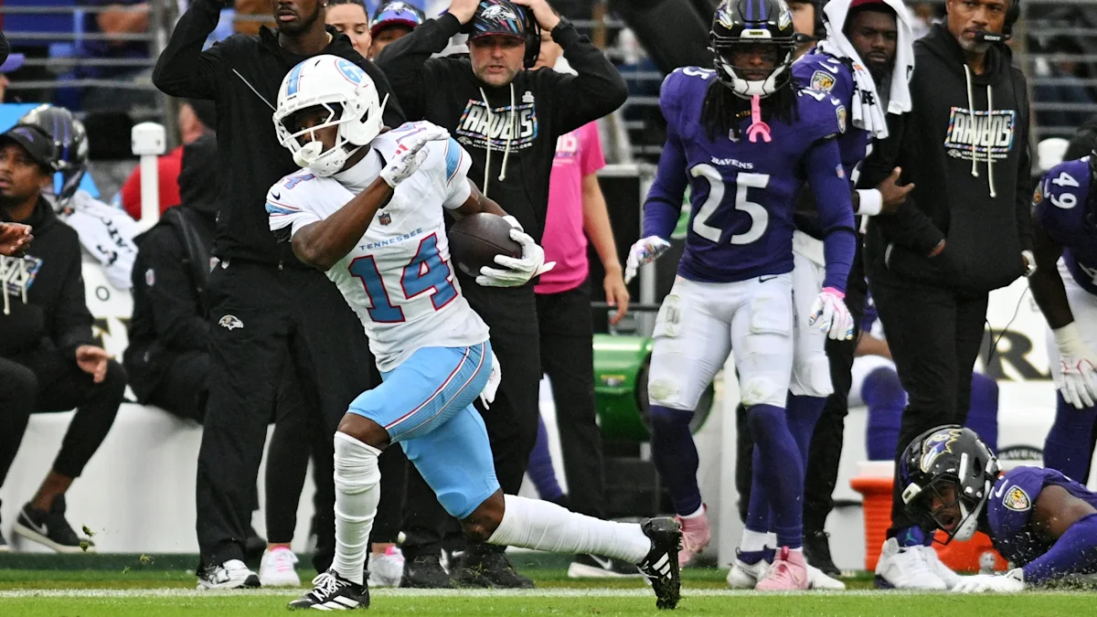 Titans Rookie Carnell Tate Posts Career-Best 145 Yards