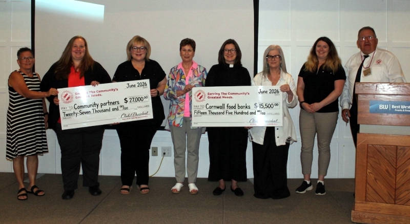 Cornwall Club Donates $43,000 to Fight Local Poverty