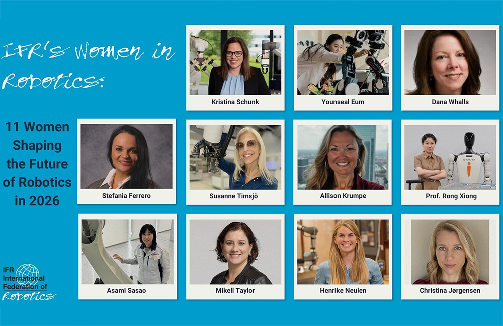Eleven women robotics leaders from the International Federation of Robotics 2026 recognition list